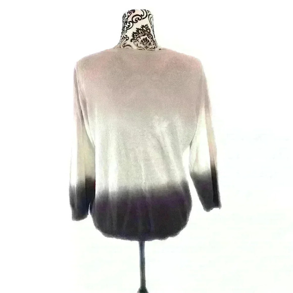 Daisy Fuentes Pink and Purple Ombré Spring 100% Cotton Knit Cardigan, XL - Picture 8 of 8